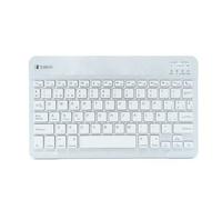 SUBBLIM Teclado Bluetooth Smart para Tablet O iPad BlancoPlata Diseño Ultra Slim Teclas De Alta Precisión Batería Li-Ion Recargable Ahorro De Energía