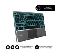 Teclado Compacto Inalámbrico por Bluetooth Subblim Touchpad Smart Blacklit/ Gris