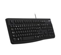 Teclado con cable Logitech K120 Business para Windows y Linux, puerto USB, Silent Touch, resistente, a prueba de salpicaduras, soporte para teclado, diseño checo - Negro