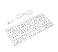 Teclado con Cable Mini USB Ultradelgado, Teclado de Computadora Compacto de 78 Teclas con Teclas de Tijera, Teclado Externo Plug And Play para Computadora Portátil, Escritorio, Oficina, Hogar(Plata)