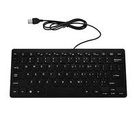 Teclado con cable, silencioso, silencioso, 78 teclas, teclado portátil para computadora, color negro, USB, accesorios de escritorio, accesorios de escritorio, cosas geniales, cumpleaños, para