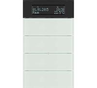 Teclado con termostato y display, 4 fases, berker B.IQ de hager, cristal blanco polar