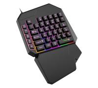 Teclado con una sola mano, teclado mecánico para juegos con una sola mano, mando ergonómico | Teclado compacto personalizable para mano izquierda, controlador de juego móvil de 7.99 x 6.02 x 1.38
