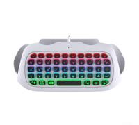 Teclado controlador inalámbrico RGB para PS5 y PS5 Pro, batería de 500 mAh, BT3.0, altavoz integrado y conector de audio de 3.5 mm, diseño compacto (blanco)