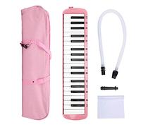 Teclado de 37 Teclas Melodica, Kit de Soplete Melodica para Entrenamiento Profesional Principiante (Rosa)