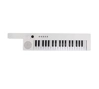 Teclado de 37 Teclas, Piano, Guitarra HIPS, órgano Electrónico, Teclado de Guitarra Portátil con Correa y Micrófono para Principiantes (BF-3755 blanco)