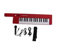 Teclado de 37 teclas Piano Guitarra portátil Órgano electrónico Mini Keytar Instrumento musical educativo para principiantes Práctica de juego y interpretación (BF-3755 roja)