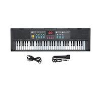 Teclado de 61 Teclas Piano Teclado Eléctrico Portátil Función de Enseñanza de Piano con Micrófono para Niños y Principiantes, Negro