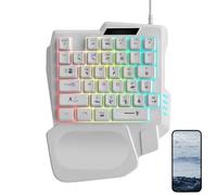 Teclado de Juego de Mano | Teclado de Juego pequeño para Tableta | Teclado mecánico ergonómico con una Mano | Teclado Manual | Portátil con luz RGB para teléfono, computadora, computadora,