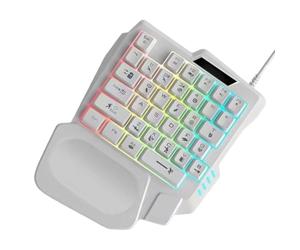 Teclado De Juegos | 8.86 Pulgadas Teclado De Juegos Mecánicos | ABS Con Teclados De Una Sola Mano | Un Teclados Mecánico Inalámbrico Cableado De Una Mano Con Tamaño De Compilación De Cable De 59 Pulga