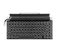 Teclado de Máquina de Escribir Retro Yctze de 83 Teclas con Tapa de Tecla Punk Desmontable de Alta Resistencia y Panel Cepillado - Habilitado