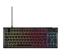 Corsair K55 Core TKL Teclado Gaming RGB - Tenkeyless, 8 Zonas de RGB, Teclas Silenciosas de Membrana, Resistente a Derrames, Controles Multimedia, Sondeo 1000Hz - Diseño ES - Negro