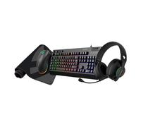 Teclado de membrana gaming Layout ES retroiluminado RGB Kit completo con ratón, auriculares y alfombrilla XL