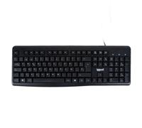 iggual - Teclado con Cable USB y Escritura Silenciosa, 105 Teclas con Disposición QWERTY en Español, Color Negro y Tamaño Estándar con 3 Indicadores LED, Compatible con Windows, Mac y Linux