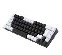 Teclado de Membrana para Juegos, Teclado de Computadora con Cable Color de Contraste Diseño Ergonómico Caracteres Transparentes Plug and Play para Oficina (Blanco Negro)