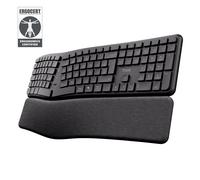 Teclado de membrana Trust Keyra Layout ES inalámbrico ergonómico multidispositivo negro