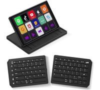 Teclado de pantalla táctil con Stream Deck, teclado ergonómico dividido + mini monitor de pantalla de 8 pulgadas, Bluetooth, teclas macro activan acciones en aplicaciones y software como OBS, Twitch