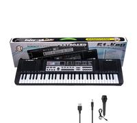 Teclado de piano de 61 teclas, teclado digital electrónico con micrófono de altavoz integrado, teclado portátil para enseñanza para principiantes, piano eléctrico para niños, regalo de cumpleaños para
