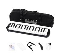 Teclado de piano de viento, soprano de 37 teclas, estilo armonio, instrumento de viento musical con manguera larga, boquilla dura, bolsa con cremallera, tabla de dedos para aprendizaje, actuación
