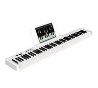 Teclado De Piano Electrico Para Principiantes Piano Electrónico Plegable Portátil De 88 Teclas Para Adultos Principiantes Y Profesionales Práctica De Introducción(White)