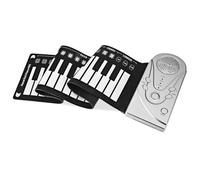 Teclado De Piano Electrico Para Principiantes Piano Electrónico Portátil De Silicona Flexible Enrollable De 49 Teclas Con Altavoz Incorporado Para Principiantes(Silver)