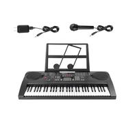 Teclado de piano electrónico de 61 teclas con atril de micrófono para estudiantes y adultos Piano Electrónico Portatil
