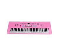 Teclado De Piano Electrónico Portátil, Órgano De 61 Teclas Con Micrófono, Instrumento Educativo Para Principiantes (Color : Pink)