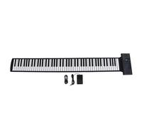 Teclado de piano enrollable recargable de 88 teclas con opciones de sonido versátiles y pantalla LED, para amantes de la música y profesionales, y negro