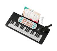 Teclado de piano para niños, juguete electrónico de 37 teclas con micrófono, instrumento multifunción recargable por USB, para niñas principiantes, ABS 42 x 17 cm, dispositivo de música ligero de 800