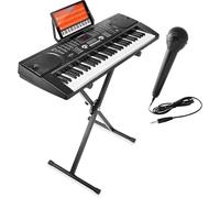 Teclado De Piano Piano Electrónico De 61 Teclas Órgano Eléctrico Teclado Musical Con Soporte Micrófono Y Hoja De Calcomanías