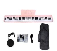 Teclado de piano plegable, piano digital portátil de 88 teclas con altavoces duales, conectividad USB/MIDI, recargable para principiantes y adultos, paquete completo de piano