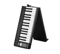 Teclado de piano plegable Piano eléctrico sensible al tacto de 61 teclas Piano de viaje portátil Soporte recargable Modo MIDI Bluetooth for principiantes, adolescentes y adultos (Color : Black)