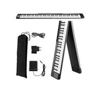 Teclado de piano plegable Piano eléctrico sensible al tacto de 88 teclas Piano de viaje portátil Soporte recargable Modo MIDI Bluetooth for principiantes, adolescentes y adultos (Color : Black)