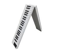 Teclado de piano plegable Piano eléctrico sensible al tacto de 88 teclas Piano de viaje portátil Soporte recargable Modo MIDI Bluetooth for principiantes, adolescentes y adultos (Color : White)
