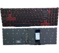 Teclado de repuesto para portátil Acer Predator Helios 300 PH315-52 PH315-53 PH317-53, Nitro 5 AN515-43 AN515-54 AN515-55 AN517-51, Nitro 7 AN715-51 Series, color rojo, con diseño de EE. UU. Black