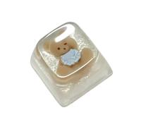 Teclado de resina 3D con diseño de oso de resina, teclado de dibujos animados para juegos mecánicos, accesorios de escritura de personalidad, teclas ligeras