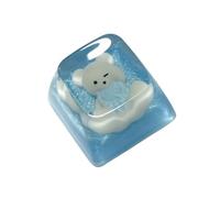 Teclado de resina 3D con diseño de oso de resina, teclado de dibujos animados para juegos mecánicos, accesorios de escritura de personalidad, teclas ligeras