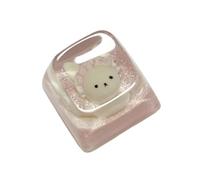 Teclado de resina 3D con diseño de oso de resina, teclado de dibujos animados para juegos mecánicos, accesorios de escritura de personalidad, teclas ligeras