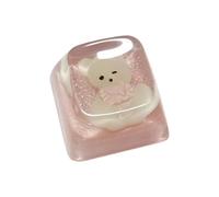 Teclado de resina 3D con diseño de oso de resina, teclado de dibujos animados para juegos mecánicos, accesorios de escritura de personalidad, teclas ligeras