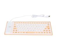 Teclado de Silicona, Diseño Completamente Sellado, Ligero, Portátil, Silencioso, Suave, Cómodo, Teclado de Silicona con Cable USB para PC (Naranja)