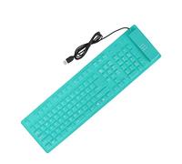 Teclado de Silicona Plegable, con Cable USB, 108 Teclas, Resistente Al Agua, Portátil, Enrollable, Escritura Silenciosa, Suave, Dos Colores, Sellado Completo, Teclado Táctil para