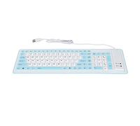 Teclado de silicona plegable de 103 teclas USB con cable Rollup Keyboard Roll Up Soft Rubber Silicone Keyboard para PC Notebook Laptop Desktop Computers (azul)