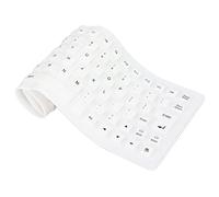 Teclado de Silicona Plegable, USB con Cable, Estándar Silencioso 85 Teclas, Enrollable, Teclado Flexible, Tamaño Completo, Portátil, que Ahorra Espacio, Teclado Impermeable con Interfaz USB(blanco)