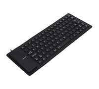 Teclado de Silicona Plegable, USB con Cable, Estándar Silencioso 85 Teclas, Enrollable, Teclado Flexible, Tamaño Completo, Portátil, que Ahorra Espacio, Teclado Impermeable con Interfaz USB(negro)