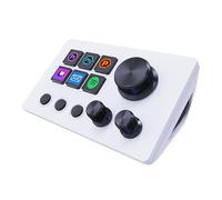 Teclado de teclas macro para streaming Basicolor, teclado de control de juego con accesos directos de vídeo, con 6 teclas de acceso directo LCD personalizables, 3 botones y 3 perillas, activa acciones