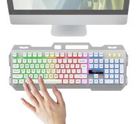 Teclado Del Juego Mecánico - Estímulo De Personalización De Personalización De LED RGB Estética | Keypad De Oficina Ultra Compacto | Consola De Juego De Panel De Metal Elegante Para Computadora, Escri