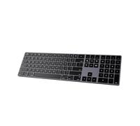Teclado delgado Bluetooth para Mac, teclado recargable de aluminio inalámbrico, tecla plana silenciosa de perfil bajo compatible con Apple iMac, MacBook, Mac e iOS, tamaño completo, gris espacial
