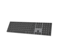 Teclado delgado Bluetooth para Mac, teclado recargable de aluminio inalámbrico, tecla plana silenciosa de perfil bajo compatible con Apple iMac, MacBook, Mac e iOS, tamaño completo, gris espacial