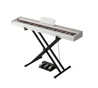 Teclado digital de 88 teclas con acción contrapesada y acción de martillo, apto for principiantes y profesionales. Incluye soporte, pedal triple, bolsa de transporte y partitura.(White)