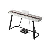 Teclado digital de 88 teclas con acción contrapesada y acción de martillo, apto for principiantes y profesionales. Incluye soporte, pedal triple, bolsa de transporte y partitura.(White)